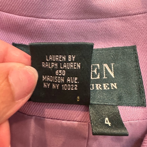 LRL Ralph Lauren Women's Light Lilac Lavender 100% Silk Blazer Jacket Size 4 S - Picture 7 of 13